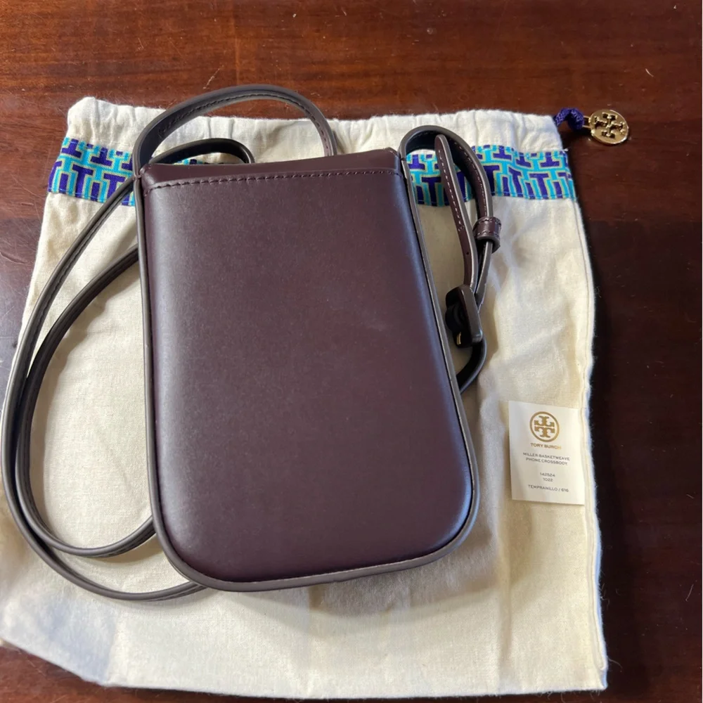 Tory Burch Basketweave Phone Crossbody NEW